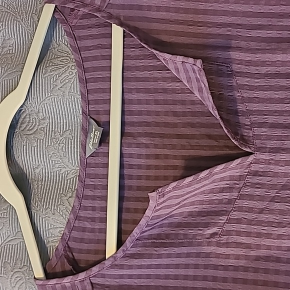 Eddie Bauer Short Sleeve Blouse, Purple, XL - Picture 4 of 5